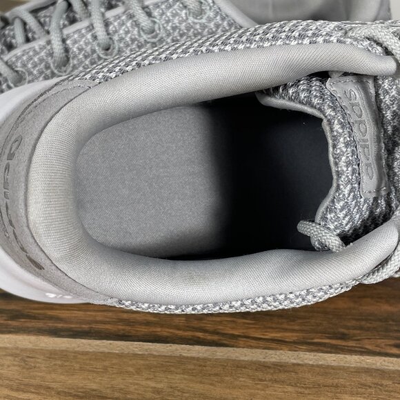 adidas QT Racer Womens Size 7 Running Shoes Gray Silver Cloudfoam Low Sneakers - Picture 11 of 13